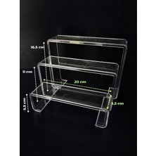 PremiumPort 3'lü Merdiven Ayakkabı Standı Seti, Şeffaf Pleksi Organizatör