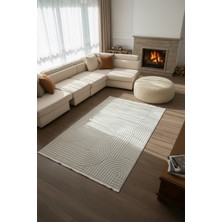 Santiva Home Krem Beyaz Salon Oturma Çocuk Odası Yolluk Dokuma Makine Halısı