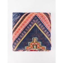 Jimmy Key Turuncu Çizgili Etnik Desenli Dokuma Şal