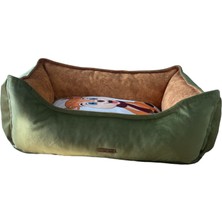Feyza Design Yeşil Lotus Yatak, Kedi ve Köpekler Için Rahat Uyku Alanı