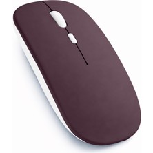 Sneezy Type-C Şarjlı Bluetooth Mouse MacBook iPad Laptop Uyumlu Ince Gövde Dongle ve Kablo Dahil Mürdüm