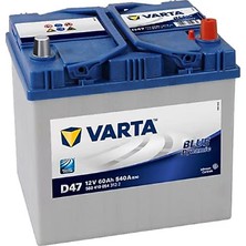 Varta Blue Dynamic D47 12 V 60 Ah 540 Cca Yüksek Düz Japon Tip Akü. Yeni Üretim.