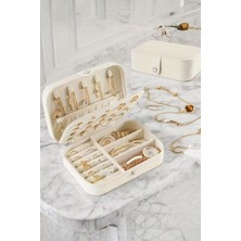 PremiumPort Bölmeli Beyaz Takı Kutusu, Şık ve Pratik Dekorasyon Çözümü