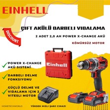 Einhell  Tp-Cd 18/60 Li-I Bl Darbeli Matkapçift Akülü Darbeli Vidalama (2X2,0AH) + 39 Parça Bıts Vidalama Ucu Hediye