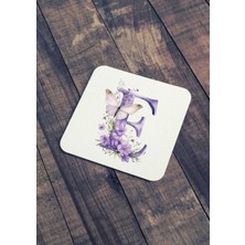 "e" Harfi Kelebekli Bardak Altlığı