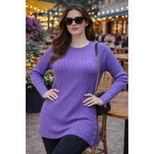 Fresh Moda Kadın Merserize Yırtmaçlı Genç Anne Mevsimlik Kazak