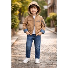 Gültekin Bebe Yavrucak Keten Ceketli  Takım 5-8 YAŞ-5806740 - Açık Kahve