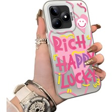 Ucuc Realme Note 50 Uyumlu Sert Akrilik Arka Silikon Kenar Lens Koruma Kılıf Graffiti Deseni