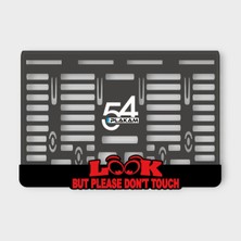 Pi Dekorasyon Look But Please Don't Touch 3D Kabartmalı Pleksi Motor Plakalığı