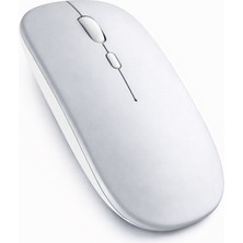 Sneezy Type-C Şarjlı Bluetooth Mouse MacBook iPad Laptop Uyumlu İnce Gövde Dongle ve Kablo Dahil - Gümüş
