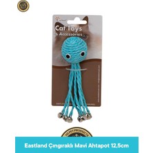 Eastland Çıngıraklı Mavi Ahtapot 12,5 cm Kedi Oyuncağı