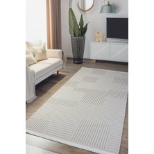 Santiva Home Ekru Beyaz Sisal Bukle Dokuma Hasır Makine Salon Oturma Çocuk Odası Yolluk Dokuma Makine Halısı