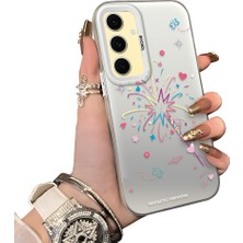 Ucuc Samsung Galaxy S24 Fe Uyumlu Sert Akrilik Arka Silikon Kenar Lens Koruma Kılıf Zaferi Kutlama Temalı
