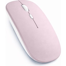 Sneezy Type-C Şarjlı Bluetooth Mouse MacBook iPad Laptop Uyumlu İnce Gövde Dongle ve Kablo Dahil - Pembe