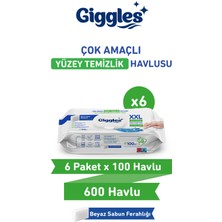 Giggles Xxl Iz Bırakmayan Yüzey Temizlik Havlusu - (Beyaz Sabun Ferahlığı) 600 Yaprak