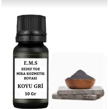 E.M.S Sedef Toz Mika Kozmetik Boyası 10 gr Koyu Gri -Oje/ruj/peeling/maskara/krem/far/tırnak Boyası.