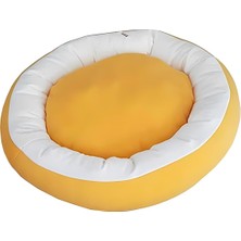 Feyza Design Yumuşak Sarı Beyaz Kedi ve Küçük Irk Köpek Yatağı