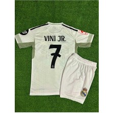 Real Madrid 2025/26 Yeni Sezon Vini Jr Iç Saha Çocuk Forması 2'li Set