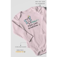Morivo Kids Dikkat! Dişim Çıktı Isırabilirim Baskılı Bebek Zıbını – Çıtçıtlı Body | %100 Pamuk Uzun Kol
