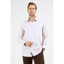 İmza Koyu Bej Sert Yaka Uzun Kol Cepli Comfort Fit Pamuklu Gömlek 1004255285