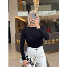 By Özlem Yazan Uzun Kollu Basic Yumuşak Dokulu Kadın Body