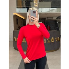 By Özlem Yazan Uzun Kollu Basic Pamuk Penye Kadın Body