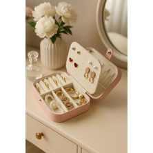 PremiumPort Şık Pembe Bölmeli Takı Kutusu, 16X11X6 Cm, Düzenli Saklama Alanı