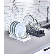 PremiumPort Raffy 6 Bölmeli Tencere Kapak ve Tabak Organizer, Pratik ve Şık Düzen Sağlar