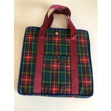 Feyza Design Ekose Desenli Iç Mavi Köpek Seyahat Yatağı, Rahat ve Konforlu Kullanım