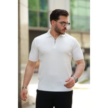Etiler Collection Erkek Fermuarlı Yakalı Kısa Kollu Tshirt