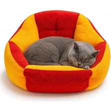 Feyza Design Yumuşak Peluş Kedi ve Köpek Yatağı, 45 Cm, Gri, Rahat ve Kullanışlı