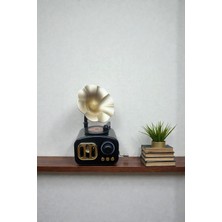 CaactuStore Dekoratif Gramofon Müzik Kutusu Çevirmeli Dekoratif Hediyelik