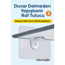 PremiumPort Pratik ve Güçlü Duvar Raf Sabitleyici Seti, 2 Adet, Vidasız Montaj