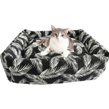 Feyza Design Yıkanabilir Köpek ve Kedi Yatak 60X45X17 cm Siyah Konforlu ve Rahat