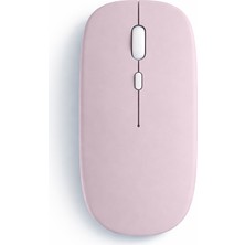 Sneezy Dual Mode Kablosuz Mouse Bluetooth USB Dongle Çoklu Cihaz Destekli Şarjlı ve Sessiz Kullanım - Pembe