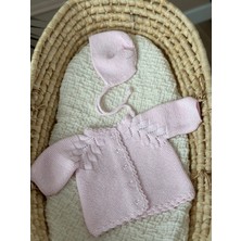 Florije Baby Triko Ajurlu Bebek Hırka ve Şapka Seti