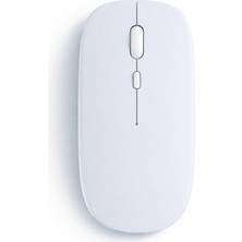 Sneezy Dual Mode Kablosuz Mouse Bluetooth USB Dongle Çoklu Cihaz Destekli Şarjlı ve Sessiz Kullanım Beyaz