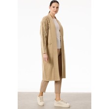 Tığ HRK.21749.1 Omuzları Taşlı Şal Yakalı Triko Hırka #11-25#