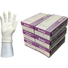 Broche Lateks Pudralı Muayene Eldiveni L Beden 6'lı Paket