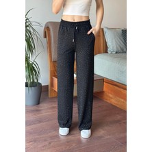 Feville Kadın Siyah Taşlı Eşofman Altı