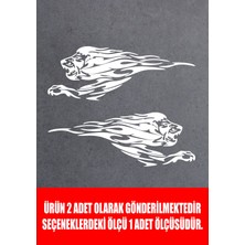 Sticker Dizayn Aslan Sticker (2 Adet ) - Araba Oto Motosiklet Karavan Cam Sticker - 00109