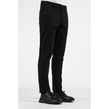 İmza Siyah Yan Cep Düz Paça Pamuklu Comfort Fit Chino Casual Pantolon 1003255167