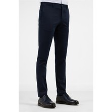 İmza Koyu Lacivert Yan Cep Casual Slim Fit Pamuklu Chino Pantolon 1003255172