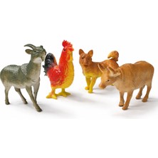 Toyska Çiftlik Hayvanları Figür Seti (Keçi, Horoz, Köpek, Inek) 4’lü
