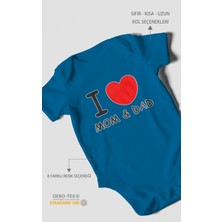 Morivo Kids I Love Mom And Dad Baskılı Bebek Zıbını – Çıtçıtlı Body | %100 Pamuk Kısa Kol