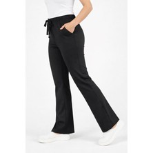 Dr. Mitra Likralı Siyah Ispanyol Paça Tek Alt Pantolon – Hemşire Doktor Forması