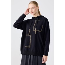 Tığ BLZ.22006.1 Taş Işlemeli Kapşonlu Bluz #11-25#