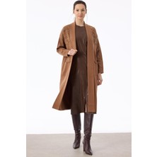 Tığ HRK.21749.1 Omuzları Taşlı Şal Yakalı Triko Hırka #11-25#