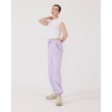 Kadın Lila  Yüksek Bel Jogger Eşofman Altı
