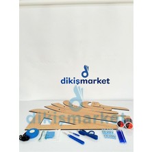 Dm Dikişmarket Dikiş Başlangıç Seti Rigalı Set (7li Riga /10 adet maşa /siperli mıknatıs/ Çıt Makas/ Mezura/ Küçük, Büyük ilik Açıcı/ ısı ile uçan kalem/siyah-beyaz ip)